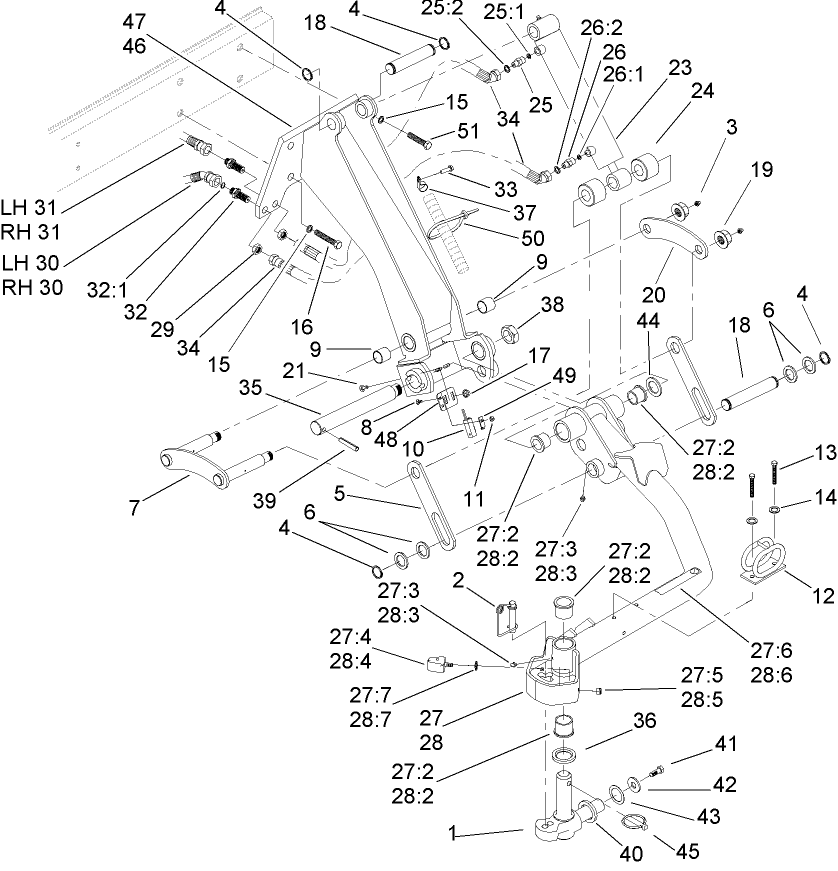 Rear No. 6 and No. 7 Lift Arm Assembly