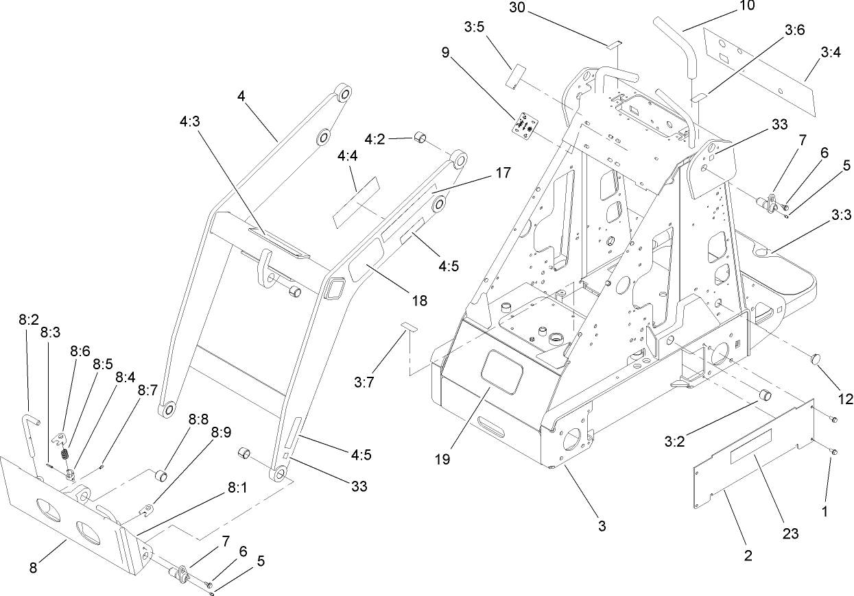 Frame and Loader Arm Assembly