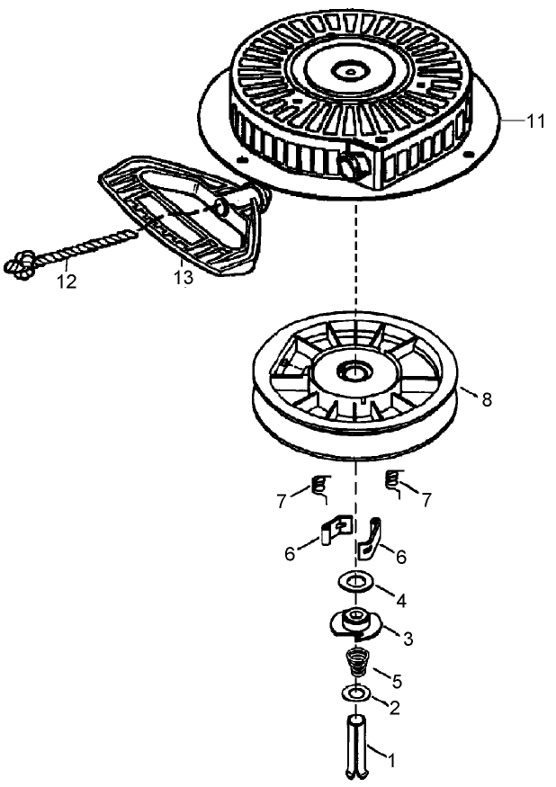 Recoil Starter Assembly  Tecumseh LH318SA-156564H