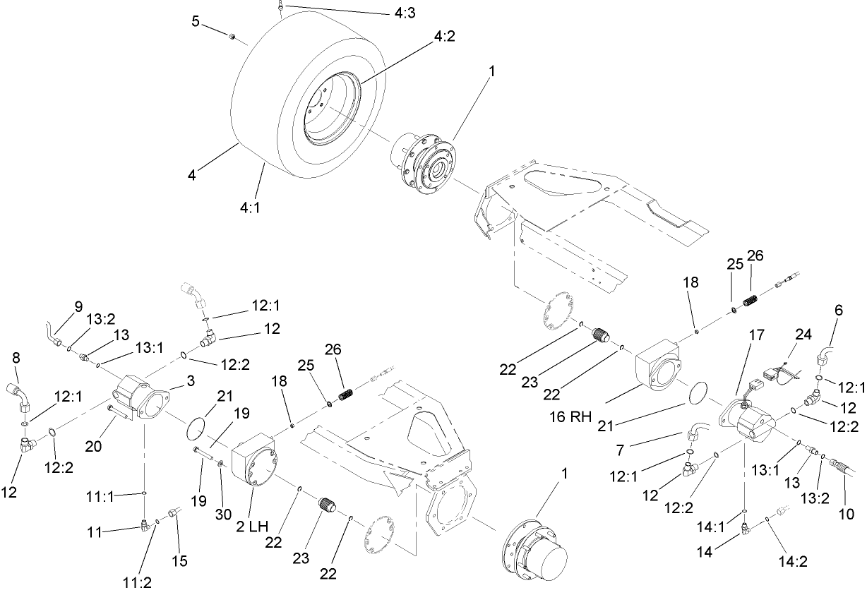 Front Axle and Brake Assembly