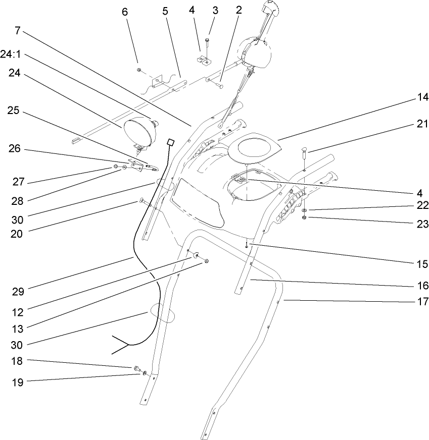 Handle, Headlamp and Control Assembly