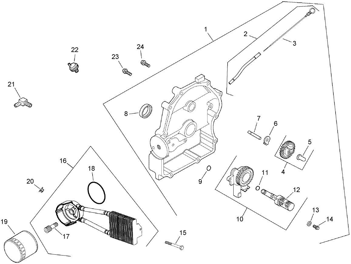 Oil Pan and Lubrication Assembly  Kohler CH730-0132