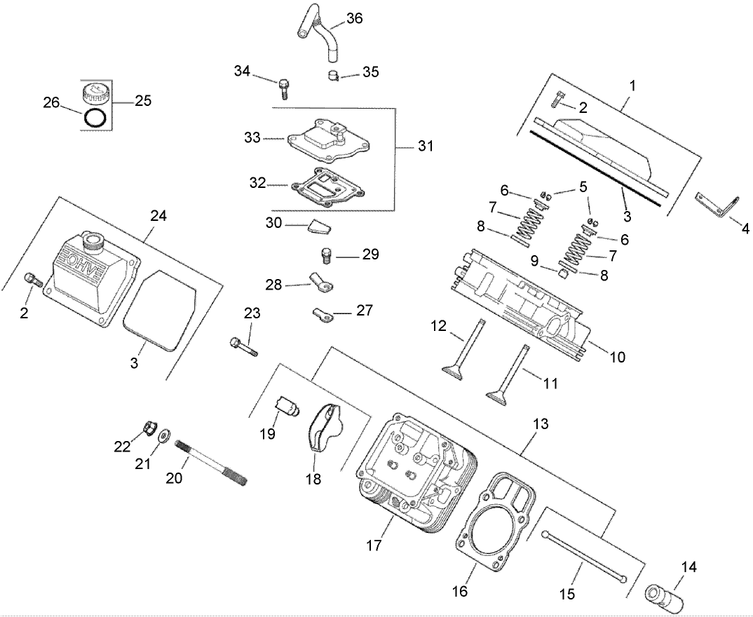 Head, Valve and Breather Assembly  Kohler CH730-0132