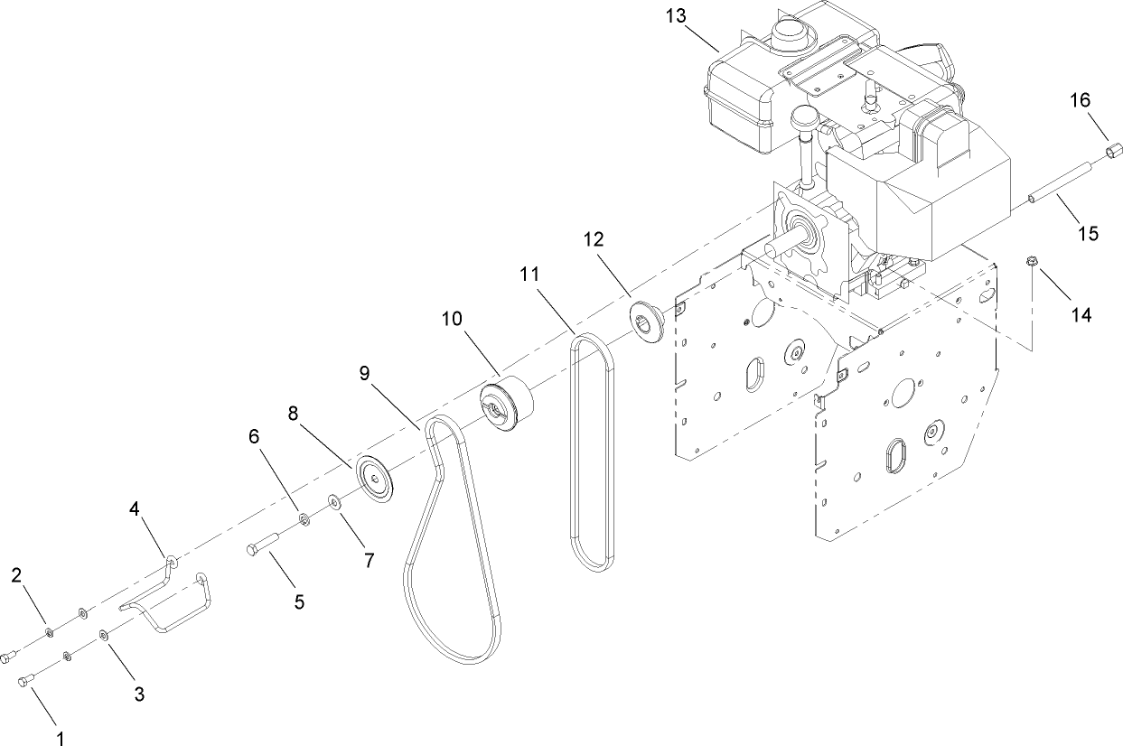 Engine and Belt Assembly