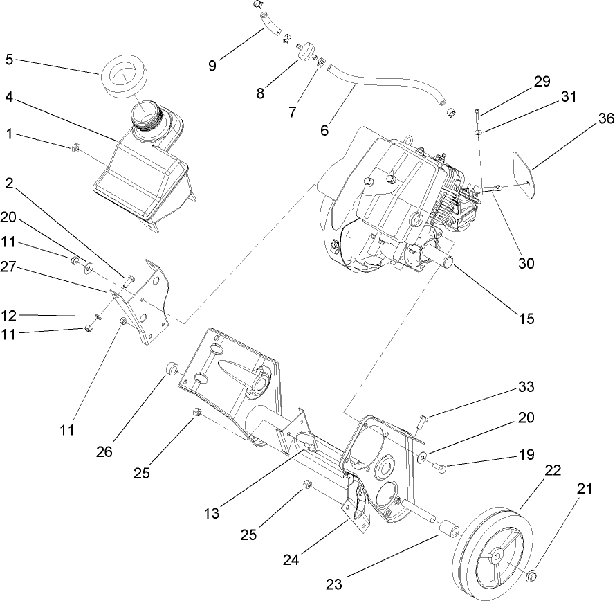 Engine and Frame Assembly