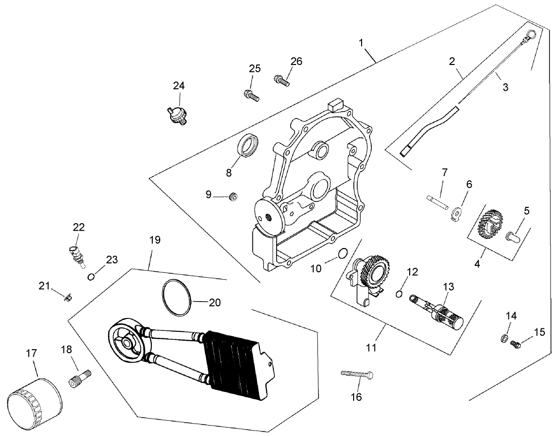 Oil Pan and Lubrication Assembly  Kohler CH745-0007