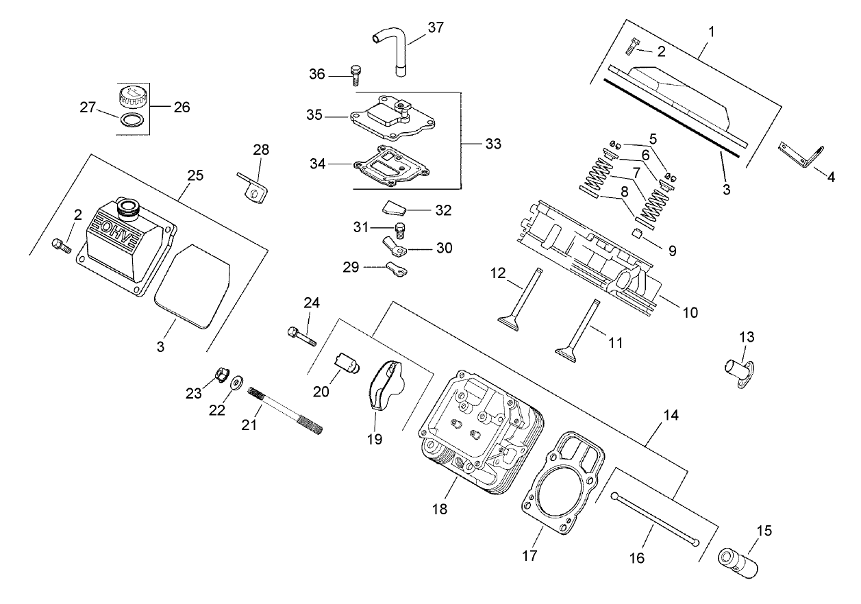 Head, Valve and Breather Assembly  Kohler CH745-0007