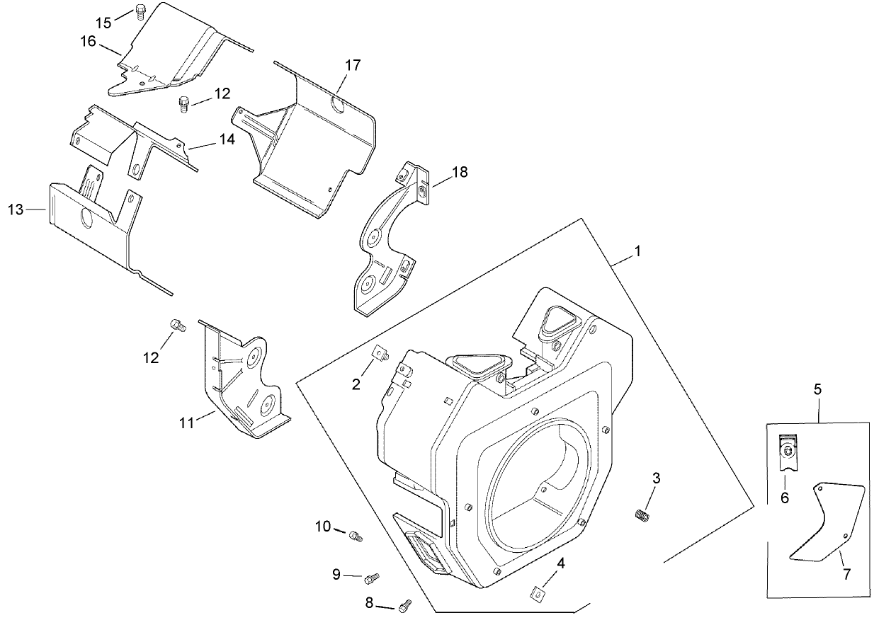 Blower Housing and Baffle Assembly  Kohler CH745-0007