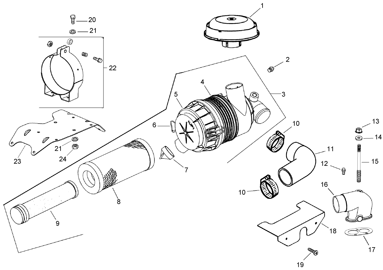 Air Intake and Filtration Assembly  Kohler CH745-0007