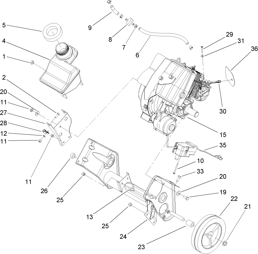 Engine and Frame Assembly