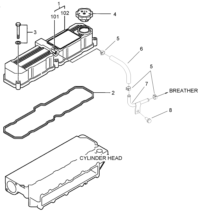 Rocker Cover and Breather Assembly