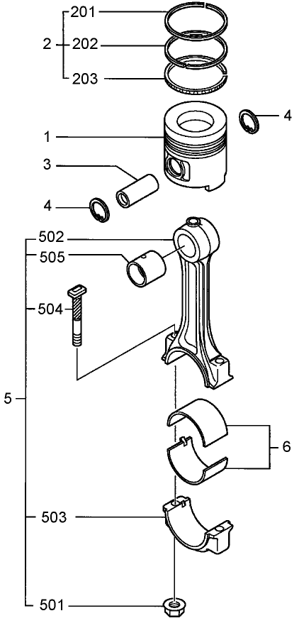 Piston and Connection Rod Assembly