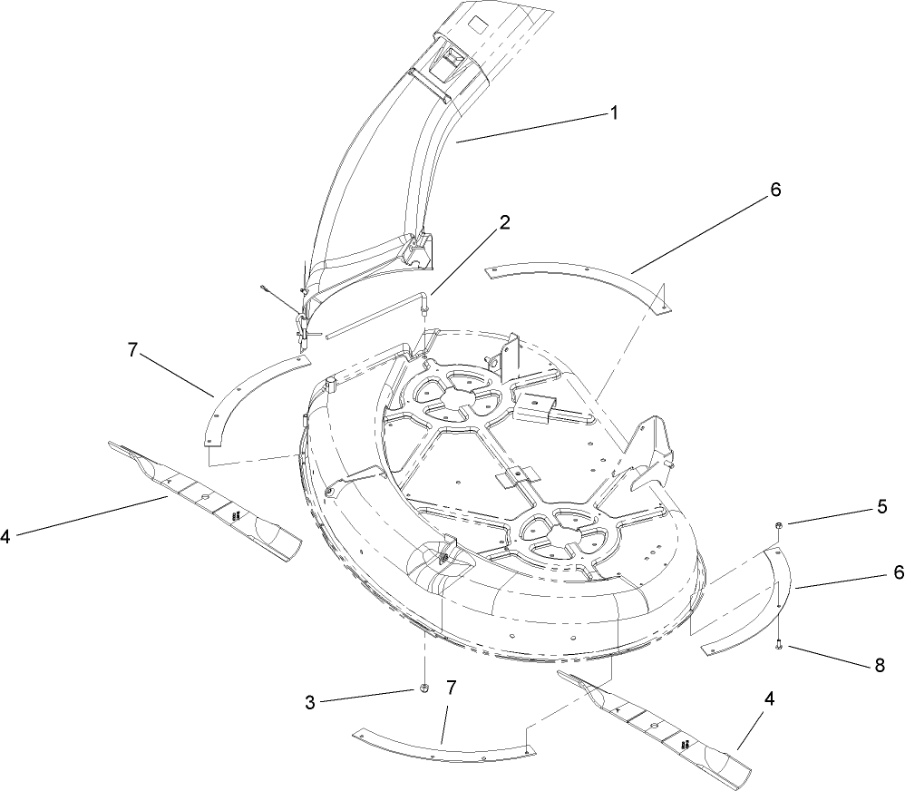 Discharge Chute and Blade Assembly