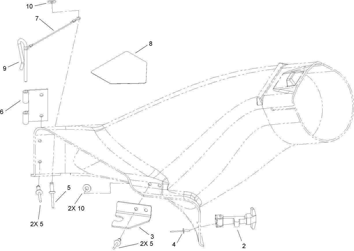 42 Inch Bagger Chute Assembly No. 110-6500
