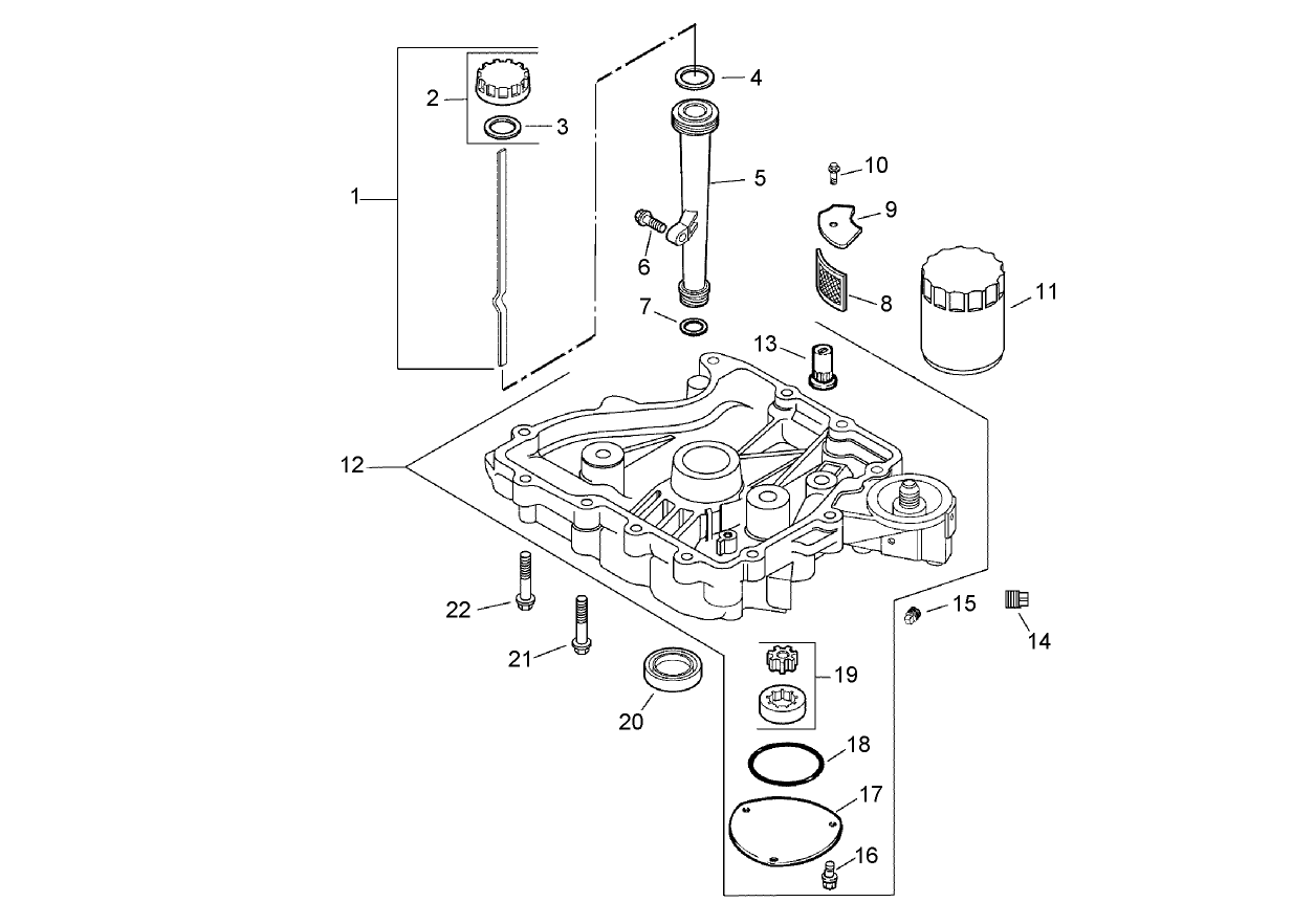 Oil Pan and Lubrication Assembly  Kohler CV13T 21540