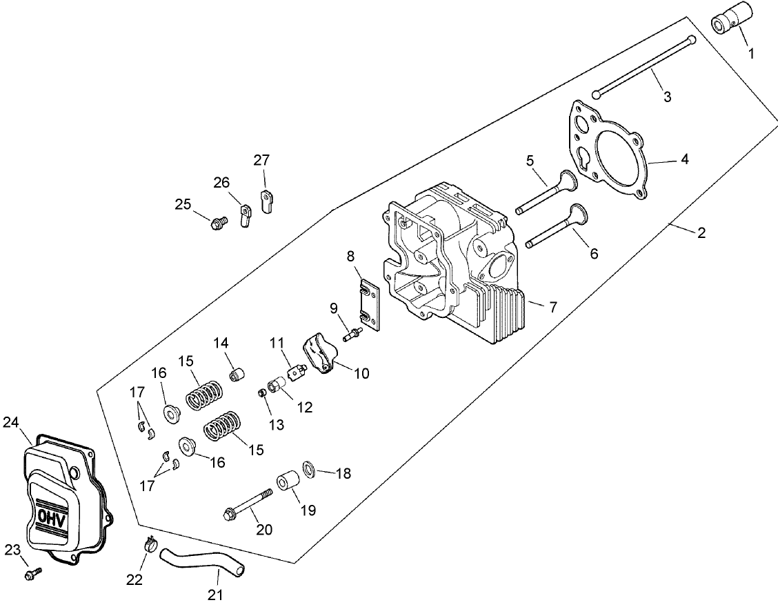 Head, Valve and Breather Assembly  Kohler CV13T 21540