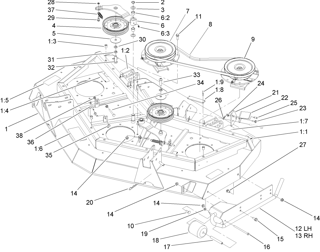 Front Deck, Idler and Skid Assembly