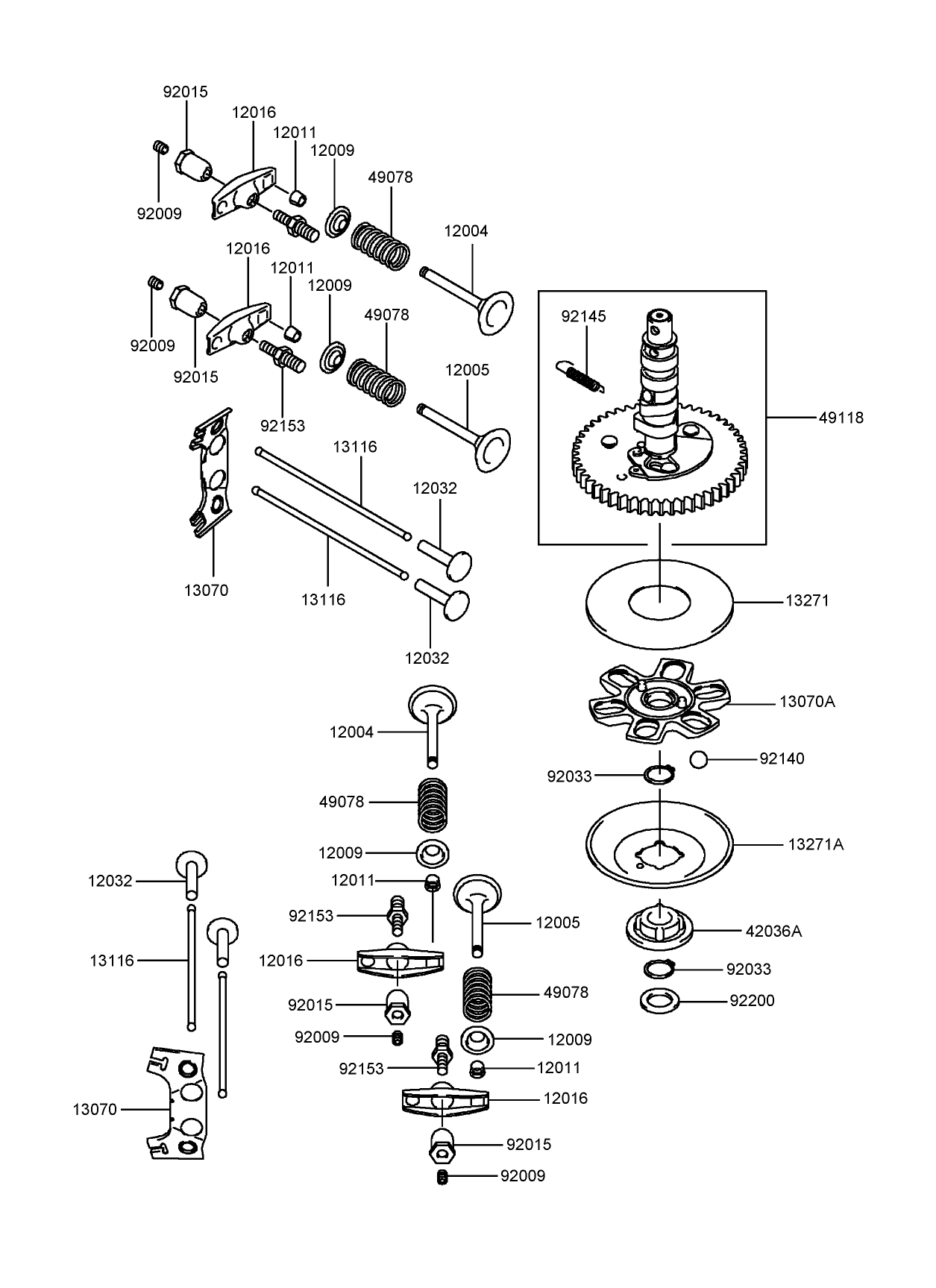 Valve and Camshaft Assembly  Kawasaki FH541V-BS23-R
