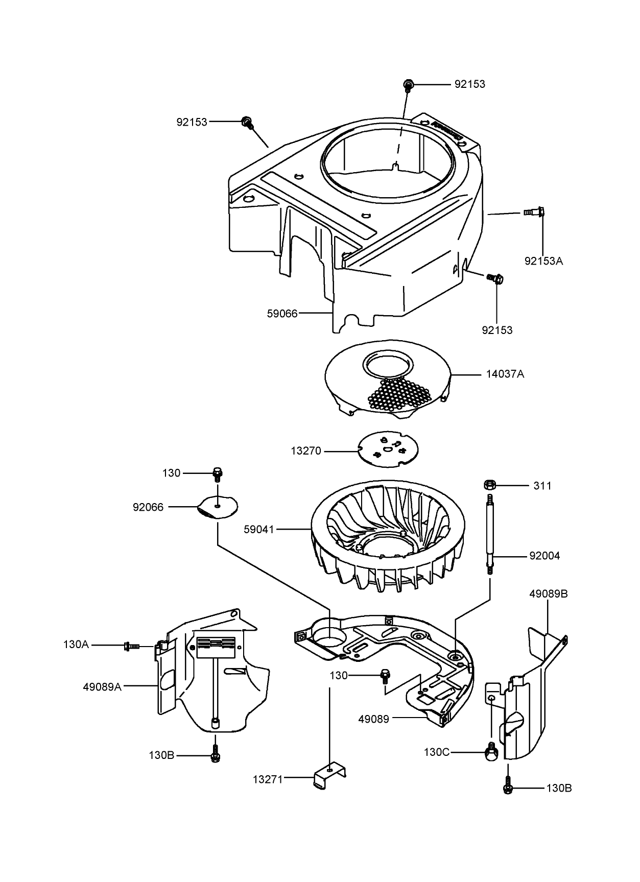 Cooling Equipment Assembly  Kawasaki FH541V-BS23-R
