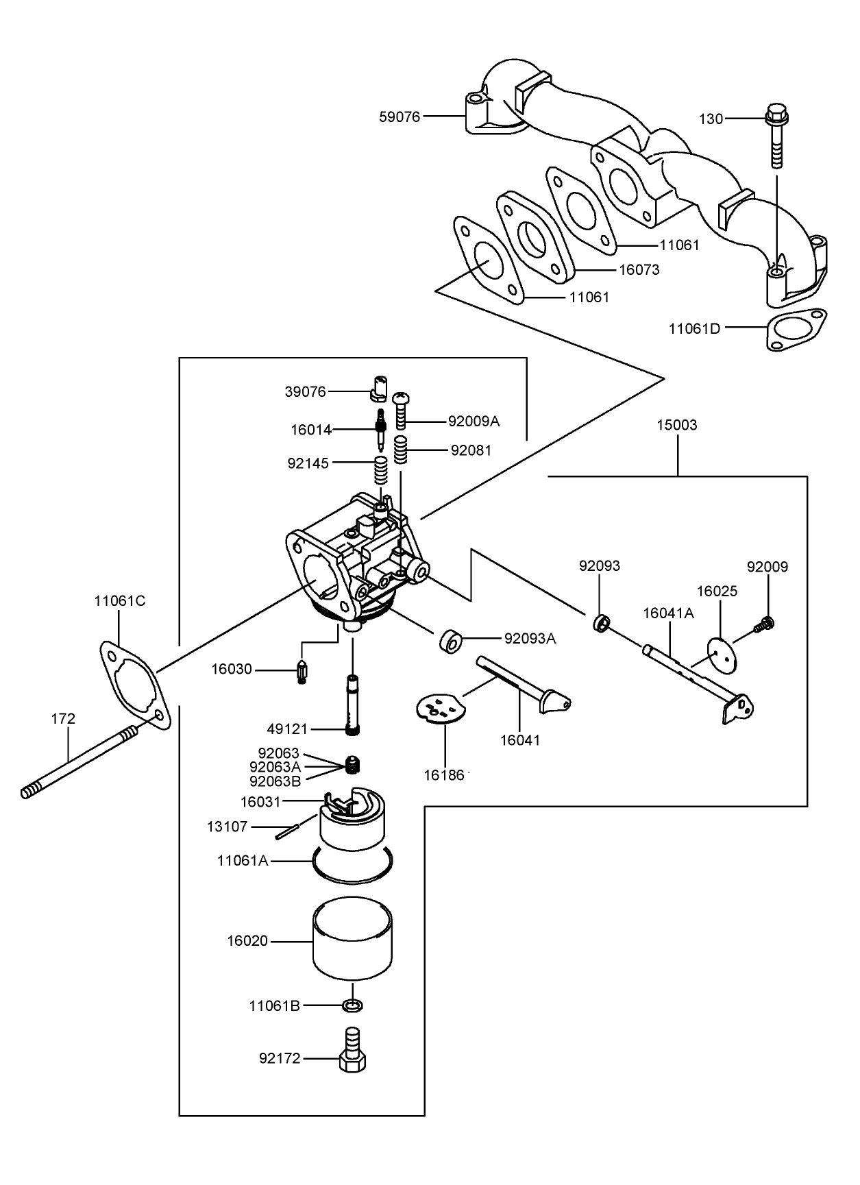 Carburetor Assembly  Kawasaki FH541V-BS23-R