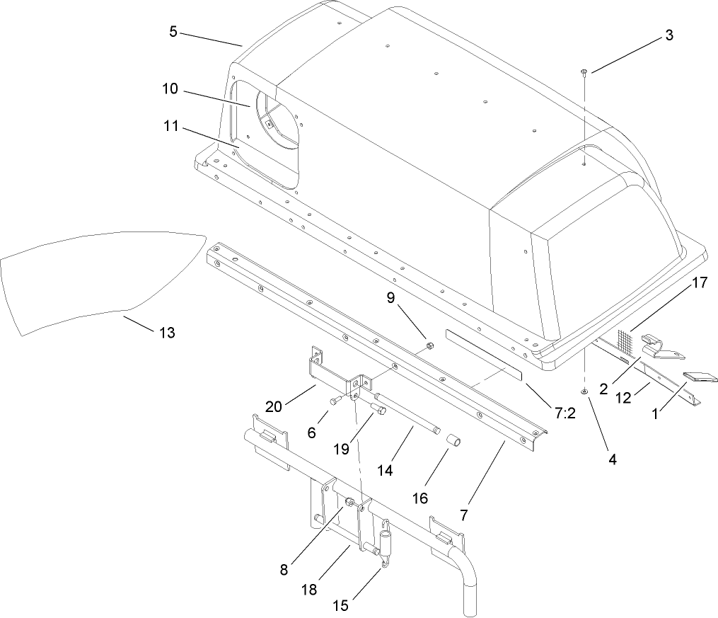 Bagger Top and Hinge Assembly