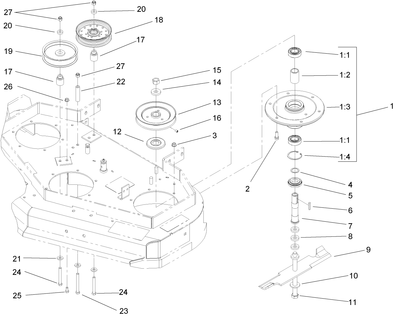 Sheave, Spindle and Blade Assembly