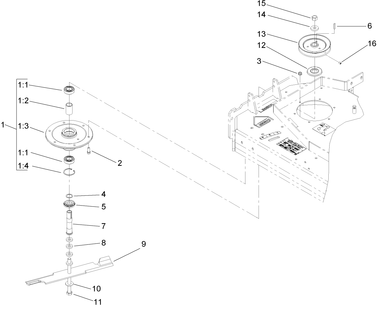 Sheave, Spindle and Blade Assembly