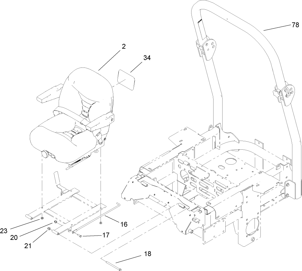Seat and Roll-Over-Protection-System Assembly