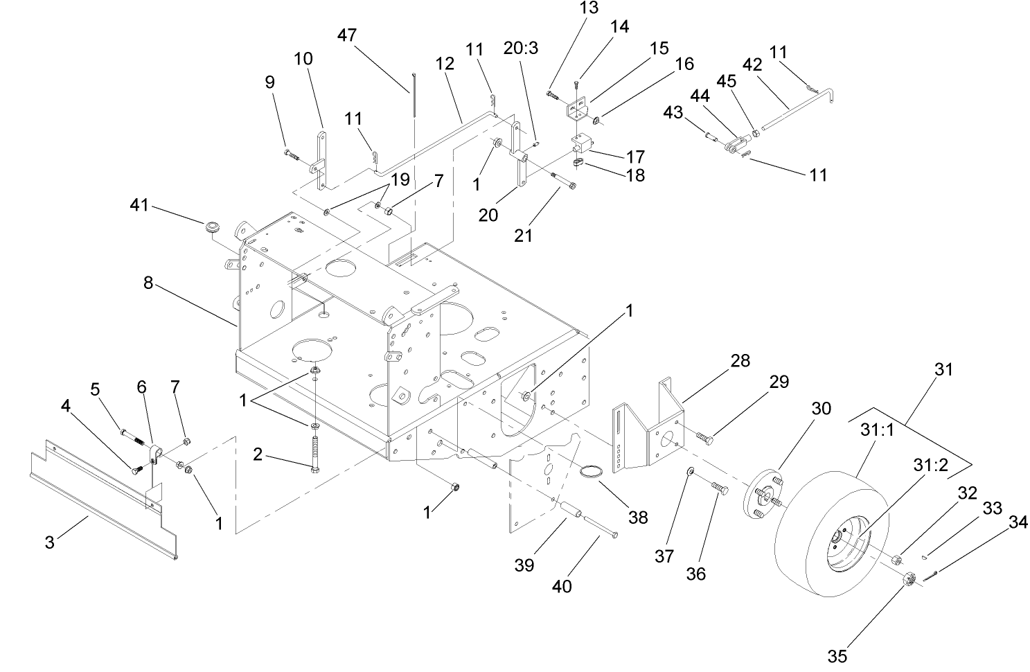 Frame and Wheel Assembly