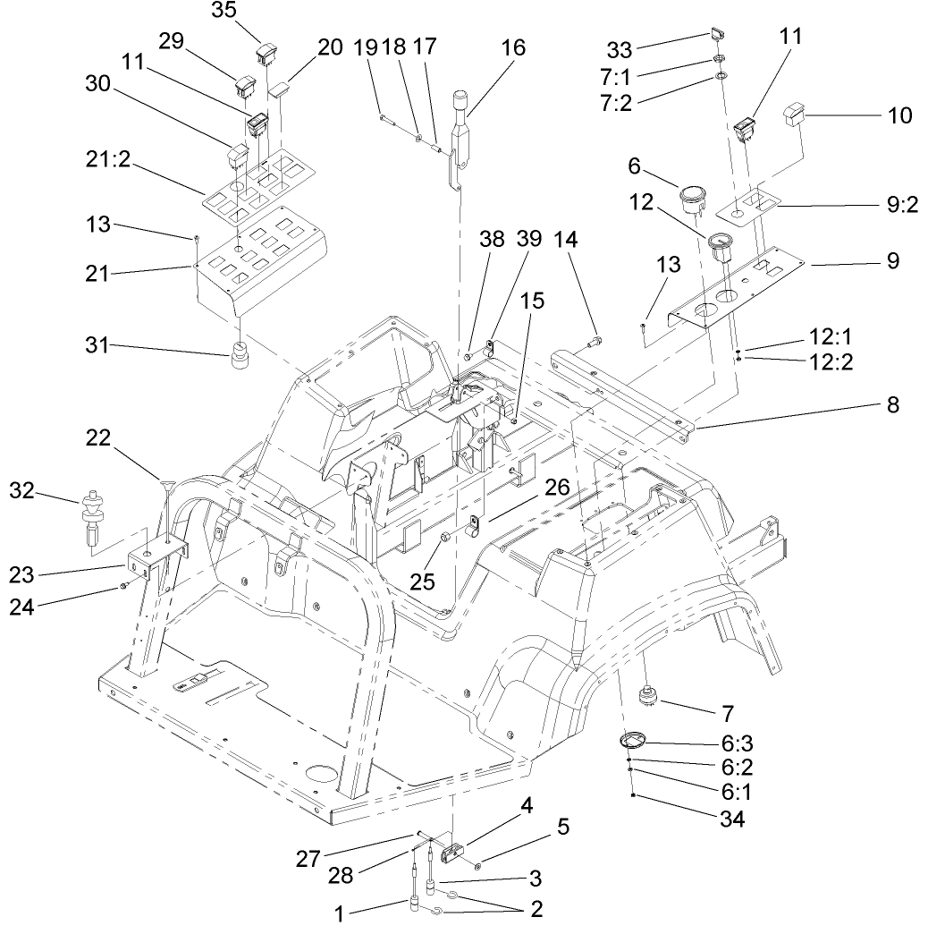 Parking Brake and Console Assembly