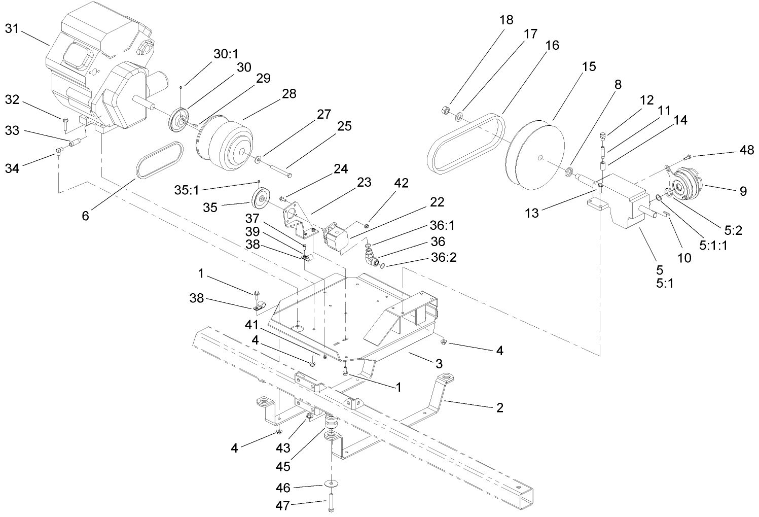 Engine and Gearbox Assembly
