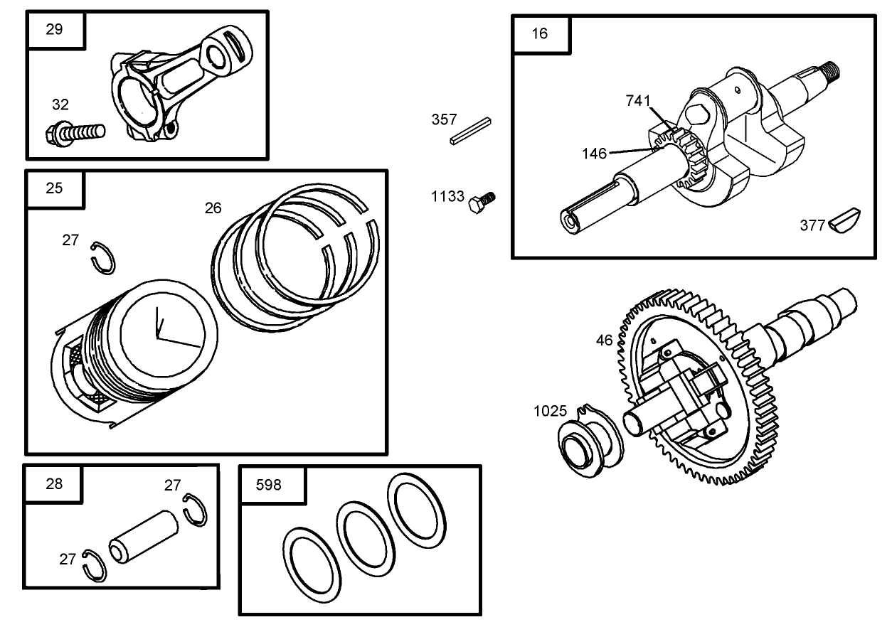 Crankshaft Assembly  Briggs and Stratton 356447-0200-E1