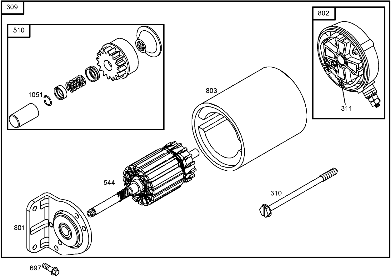 Starter Assembly  Briggs and Stratton 356447-0200-E1