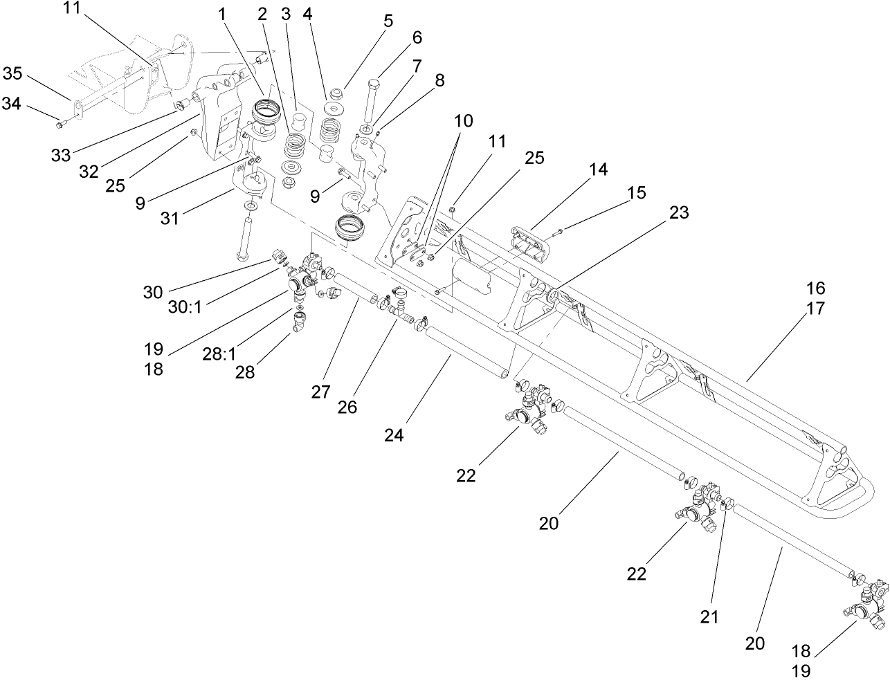Left and Right Hand Boom Assembly