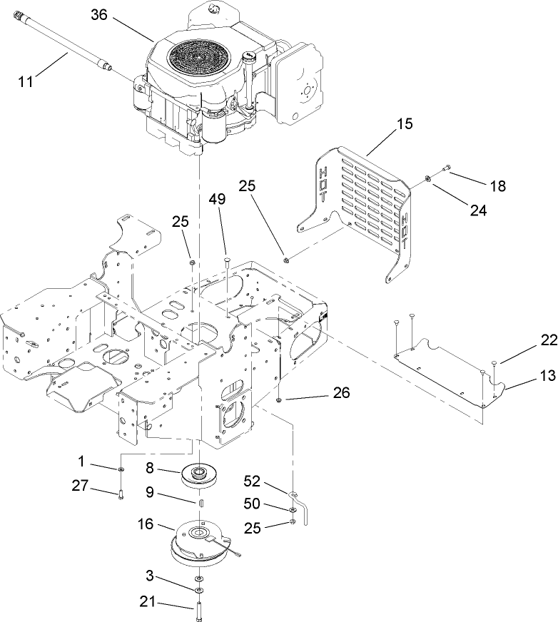Engine and Clutch Assembly