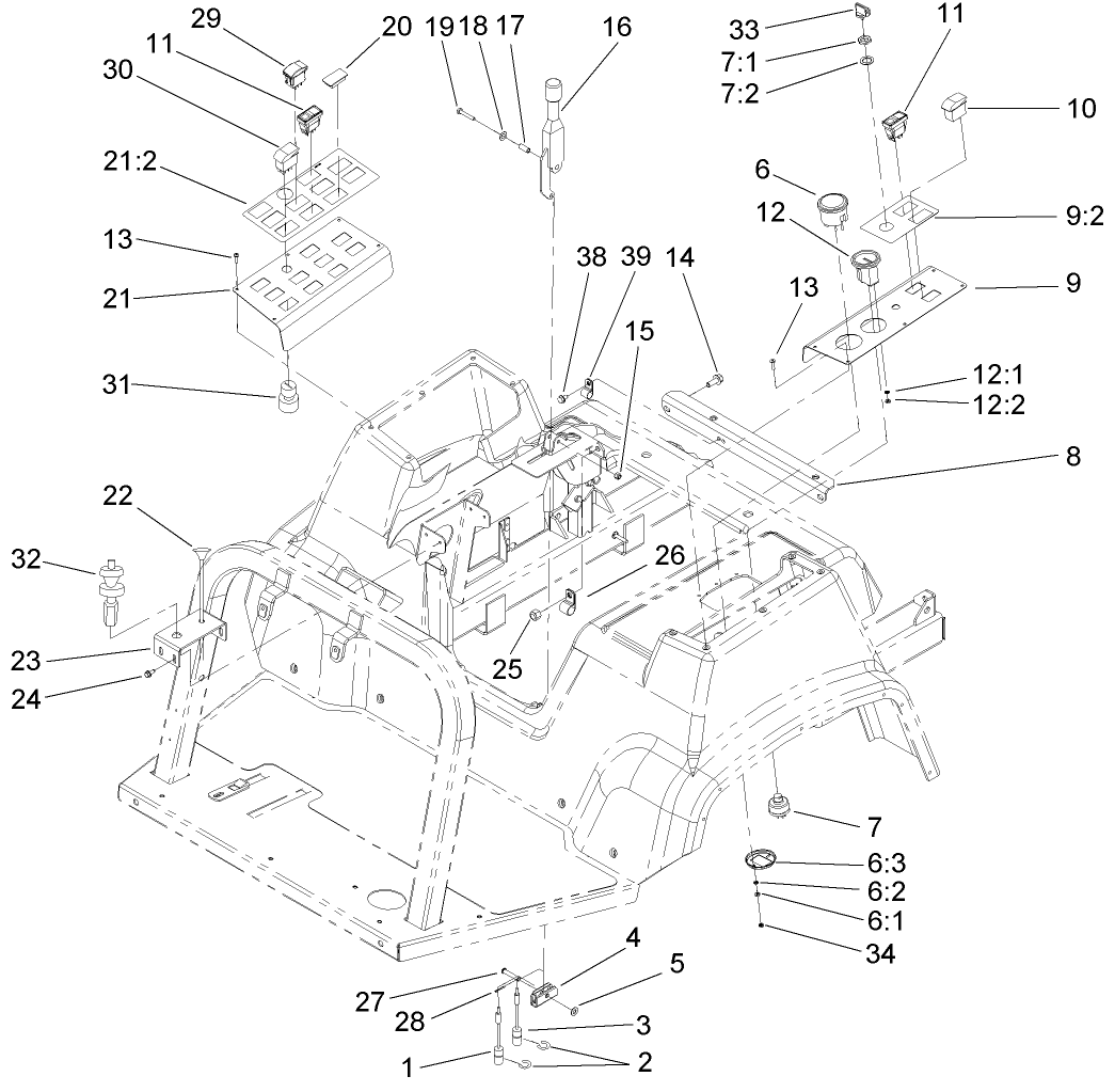 Parking Brake and Console Assembly