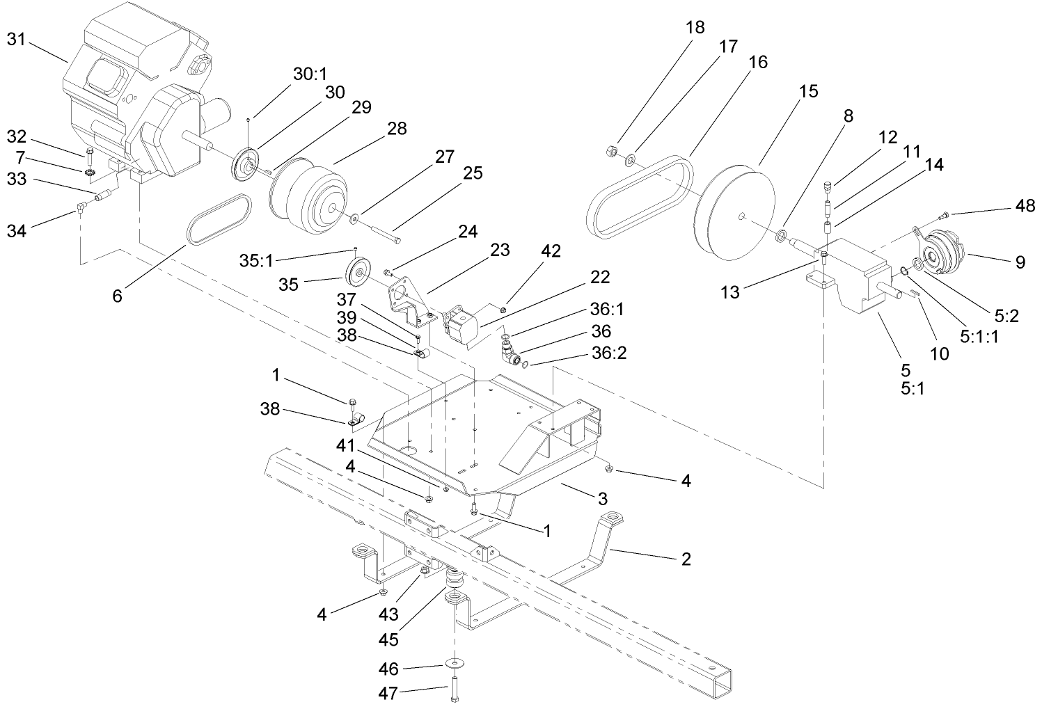 Engine and Gearbox Assembly