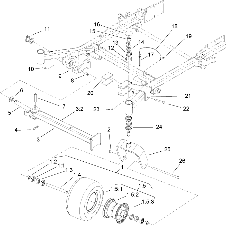 Caster and Z Stand Assembly