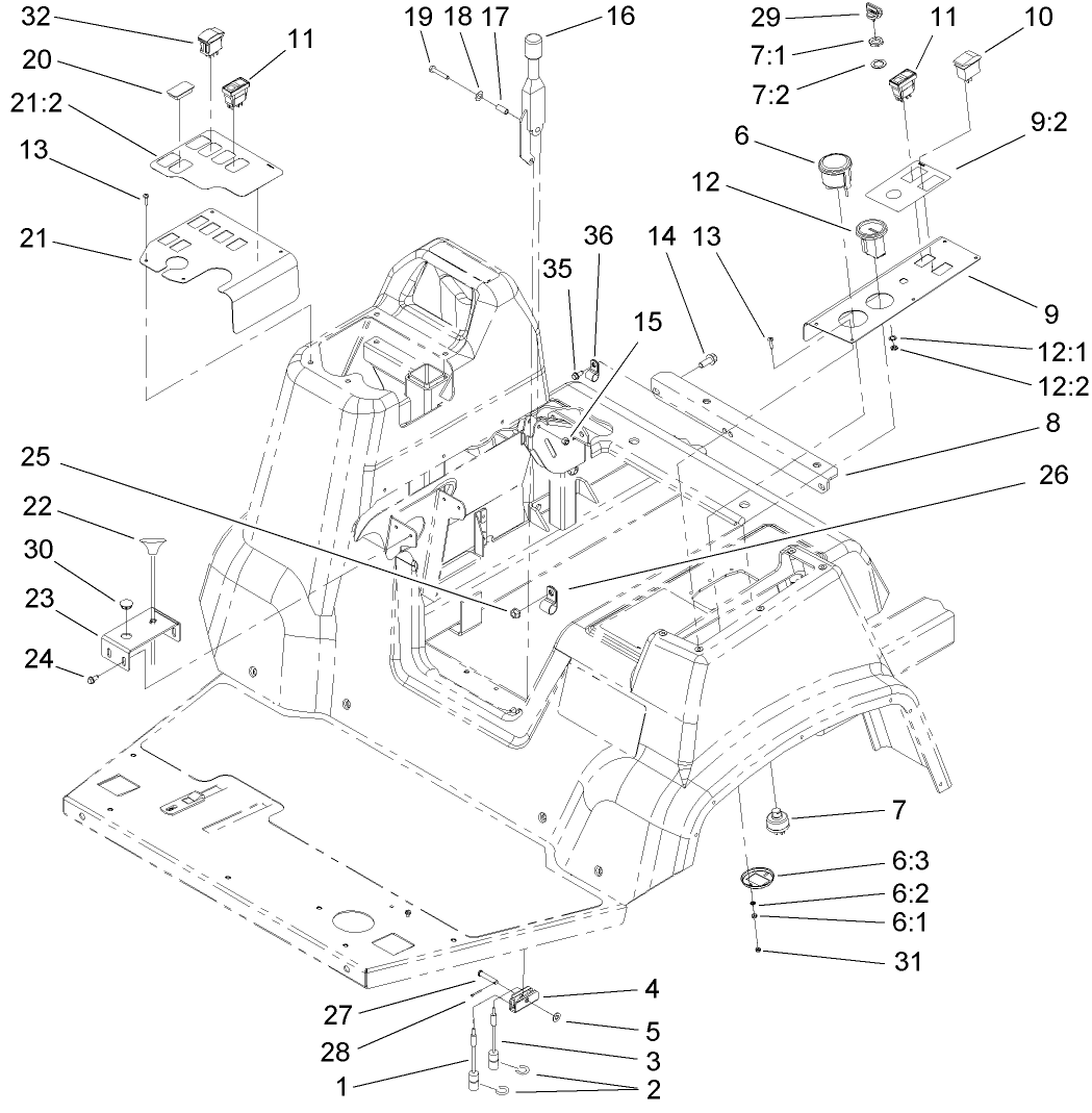 Parking Brake and Console Assembly