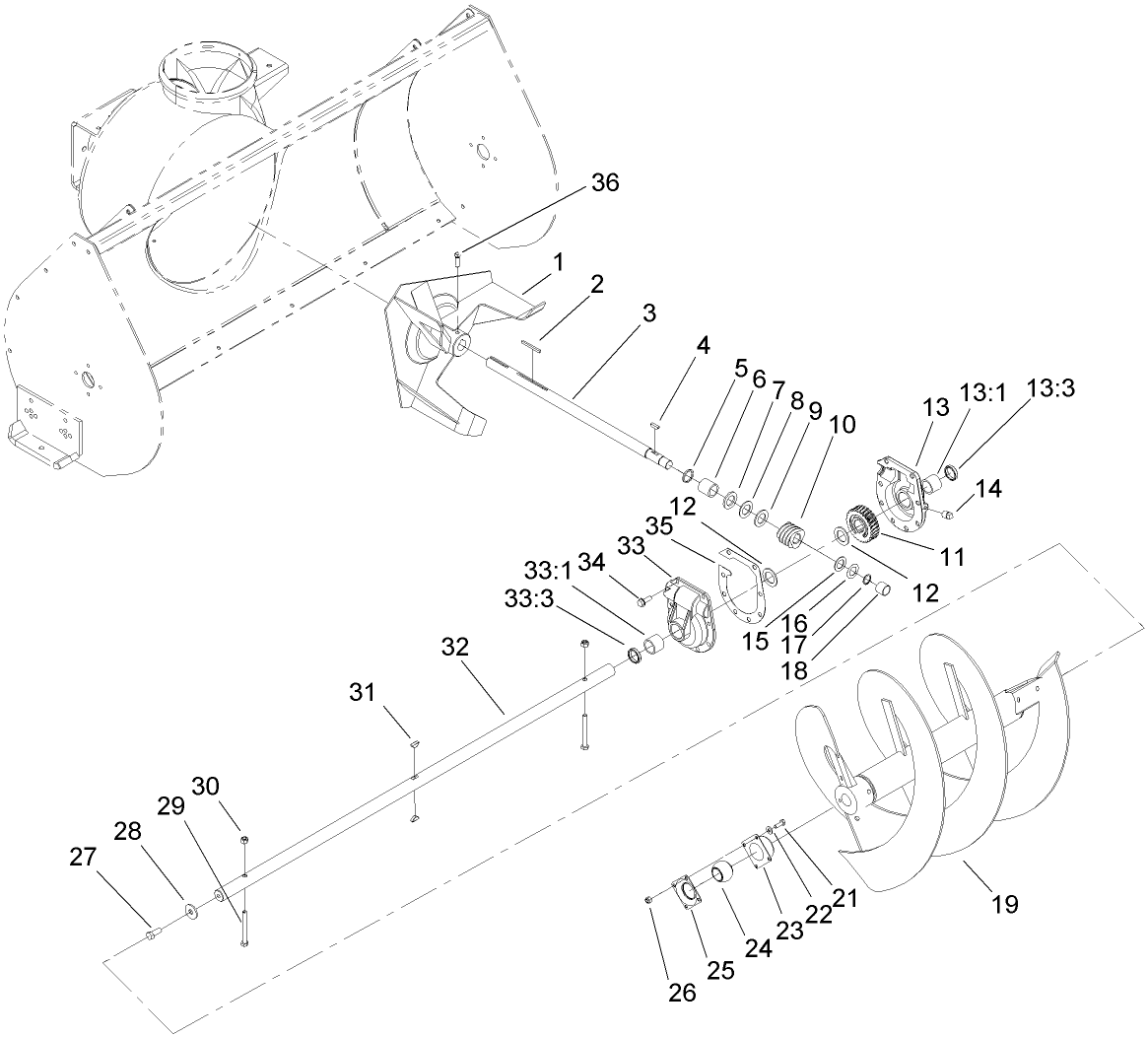 Auger and Gearcase Assembly