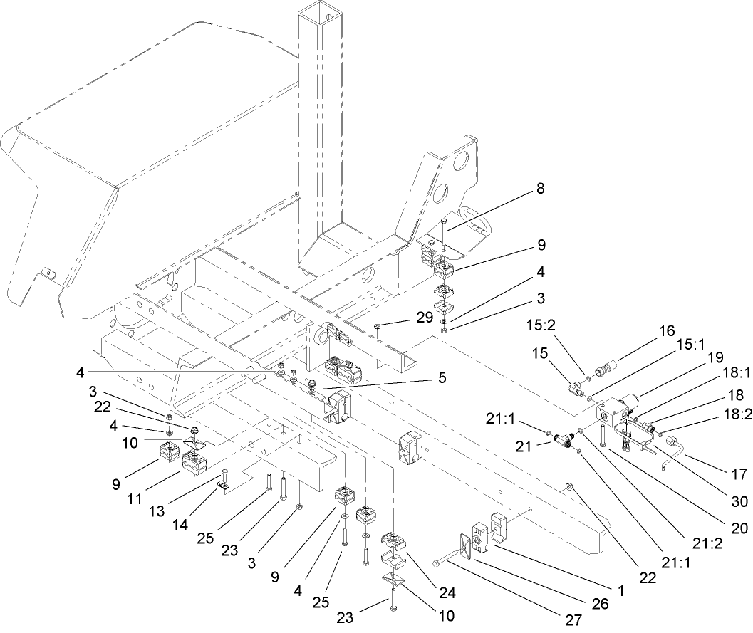 Front Hydraulic Line Clamp Assembly