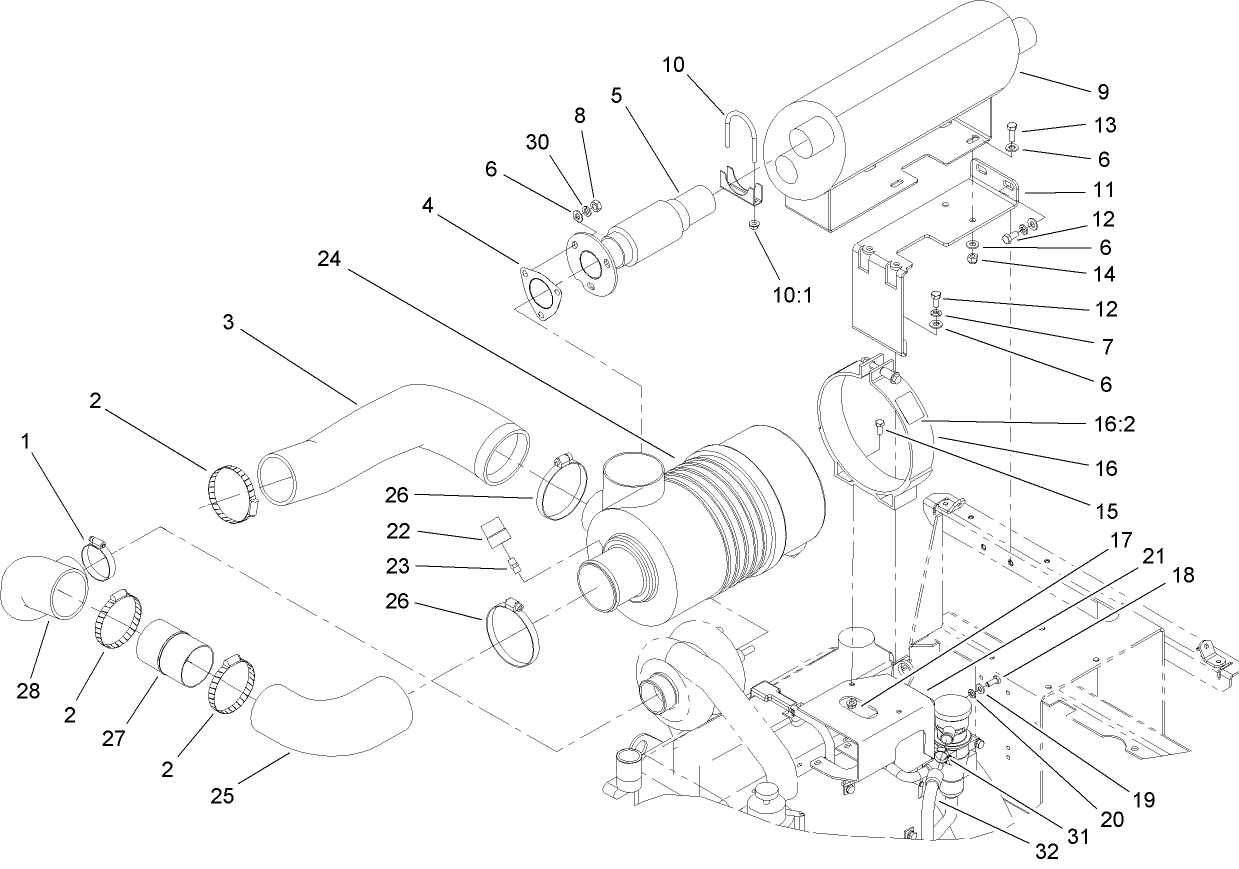 Muffler and Air Cleaner Assembly