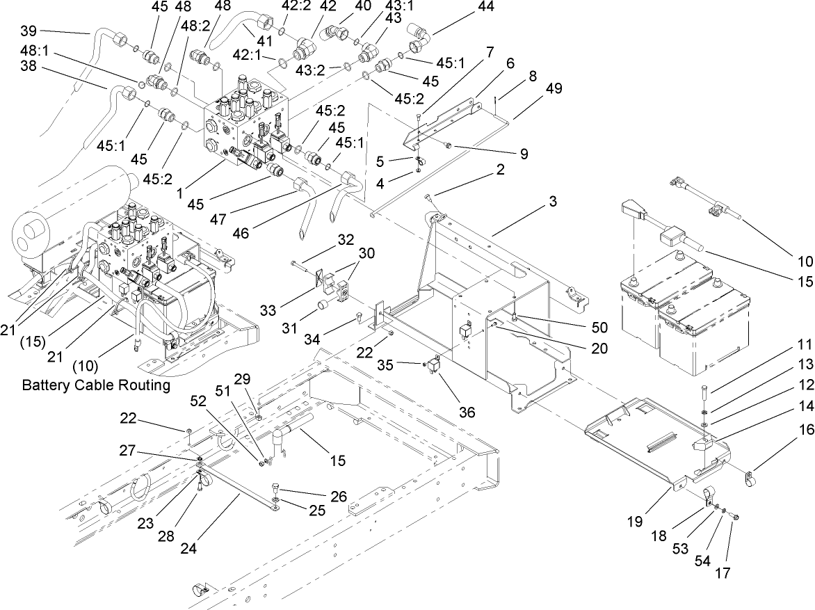 Rear Manifold and Battery Assembly