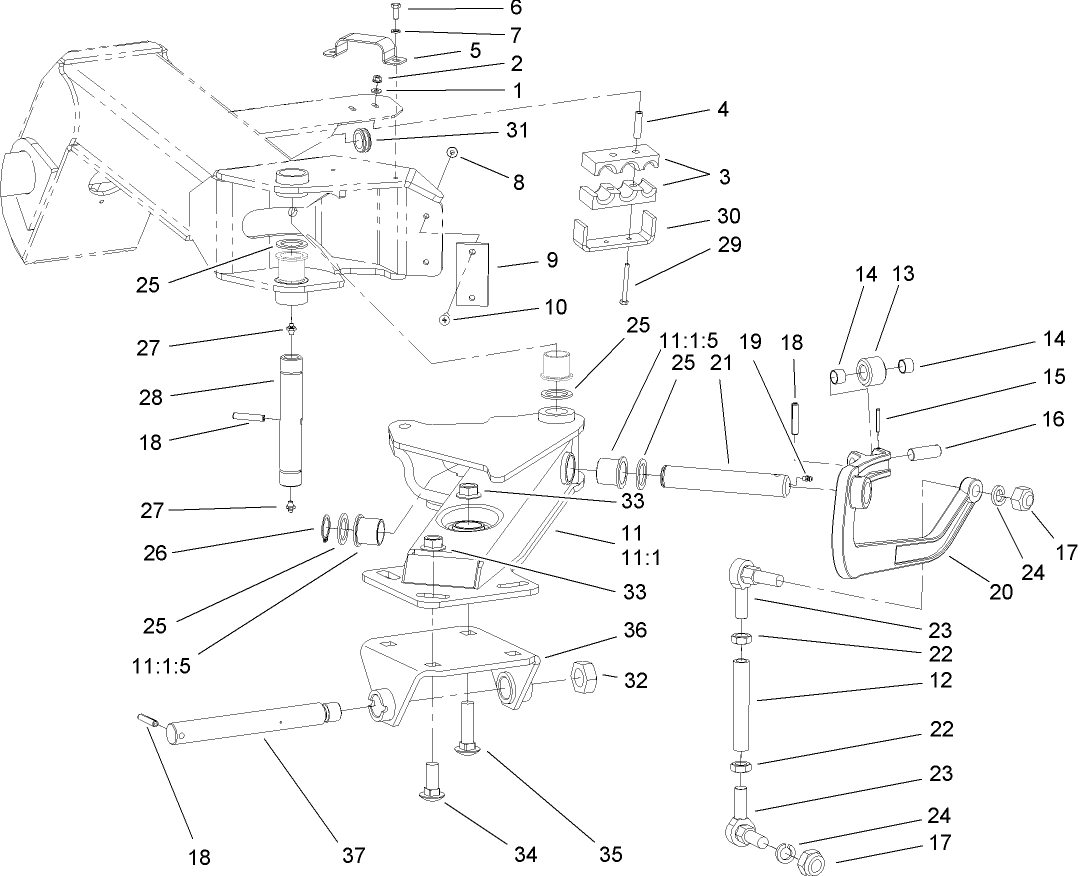 Outer Wing Deck Lift Assembly