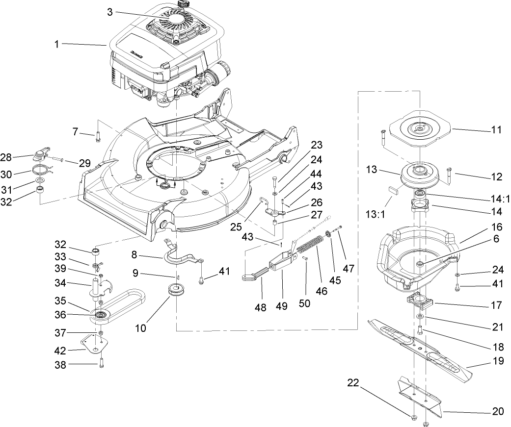Engine and Blade Assembly