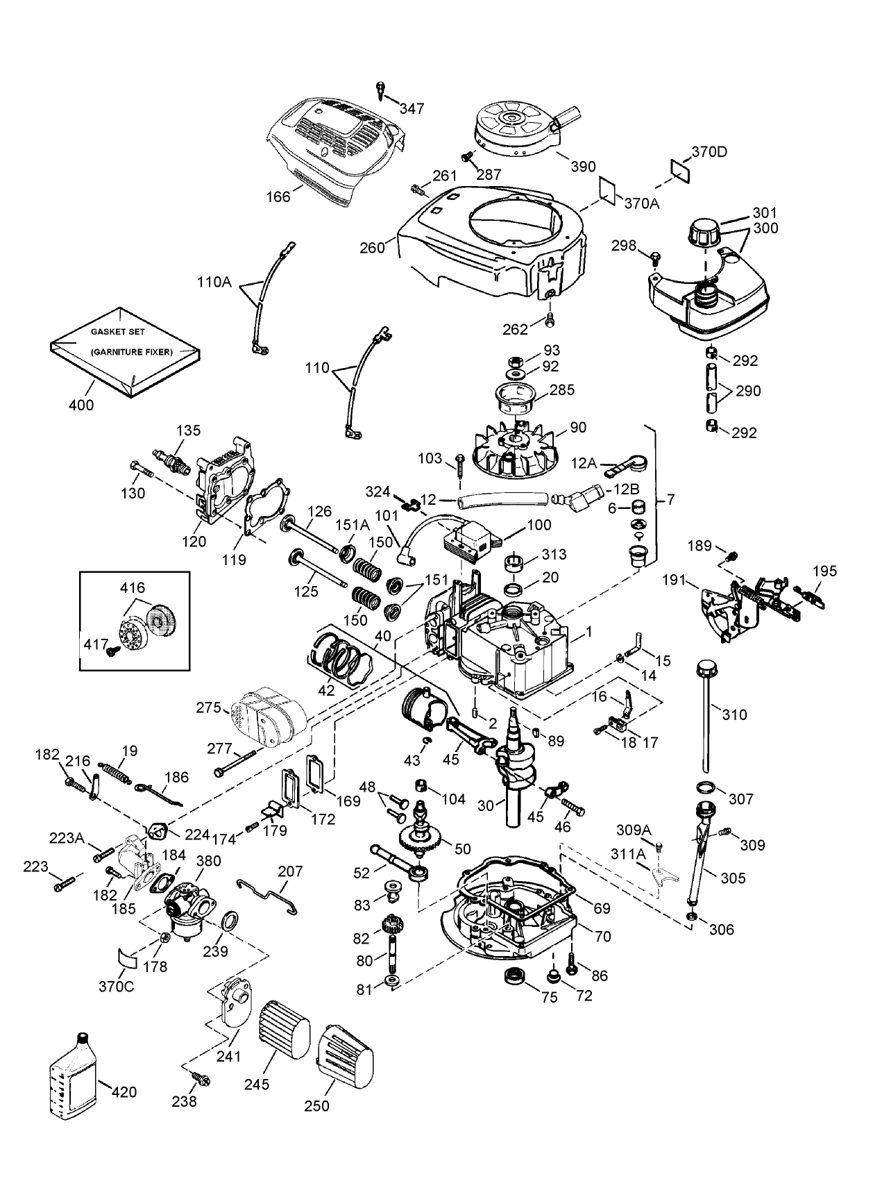 Engine Assembly No. 1 Tecumseh LV195EA-362044D
