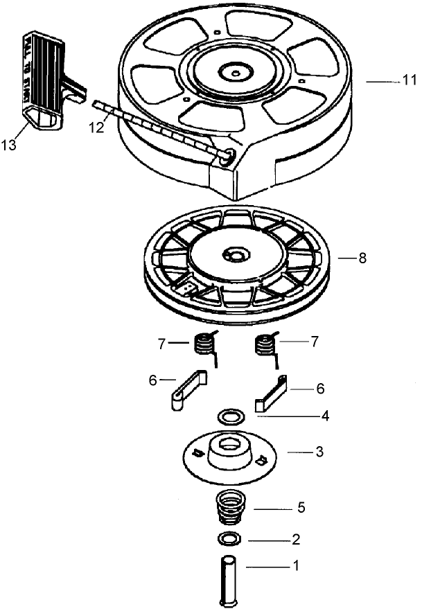 Recoil Starter Assembly No. 590702 (optional) Tecumseh LV195EA-362044D