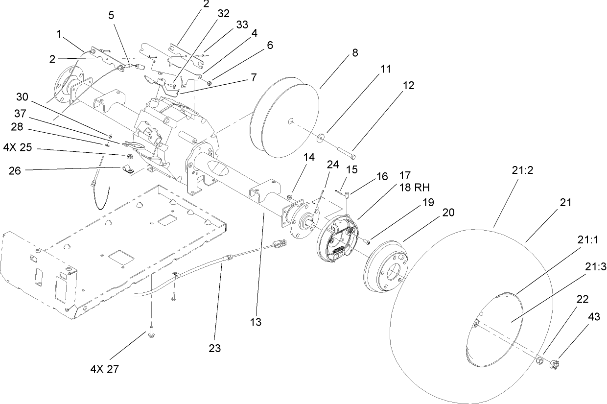 Rear Tire and Transaxle Assembly