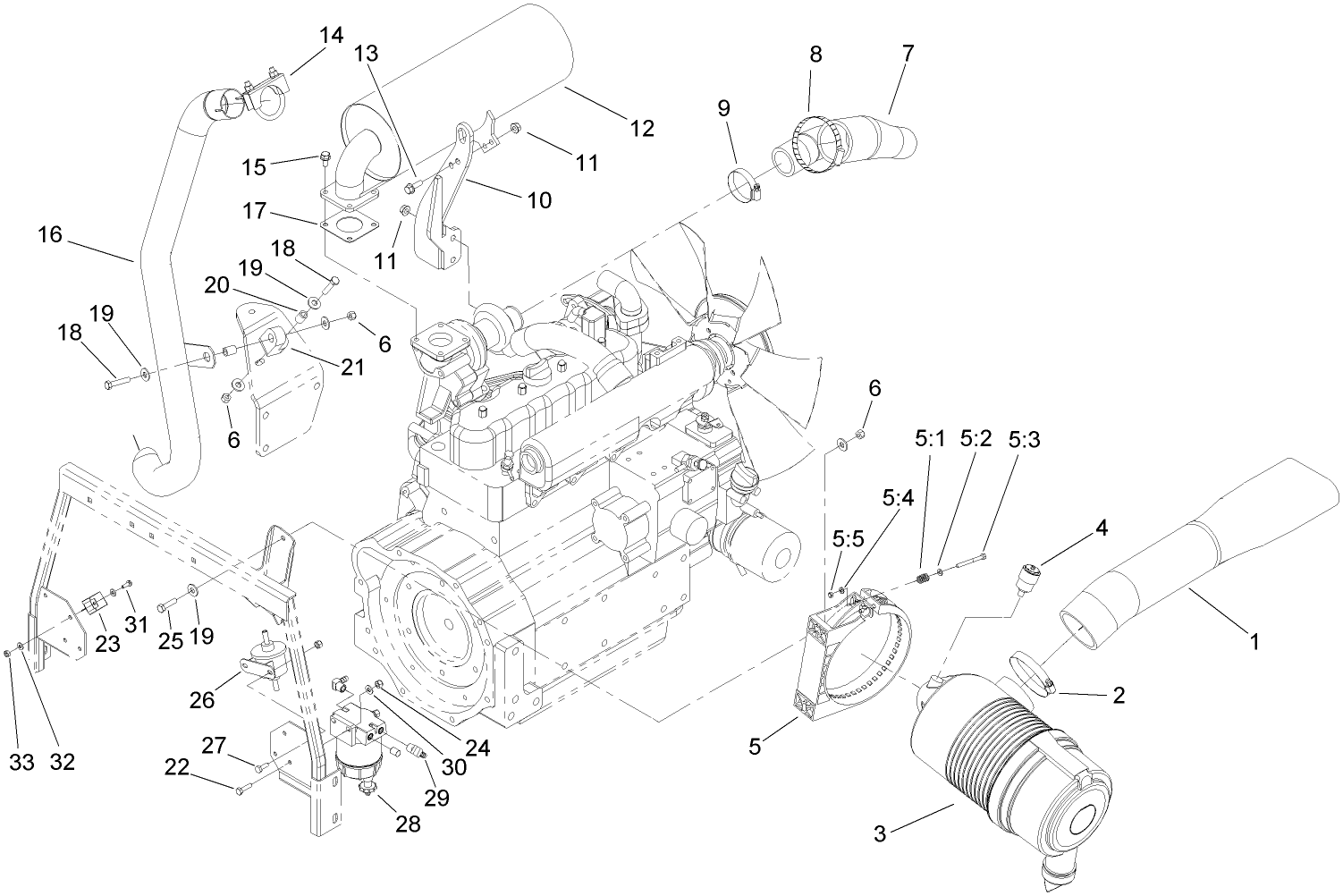 Air Cleaner and Muffler Assembly