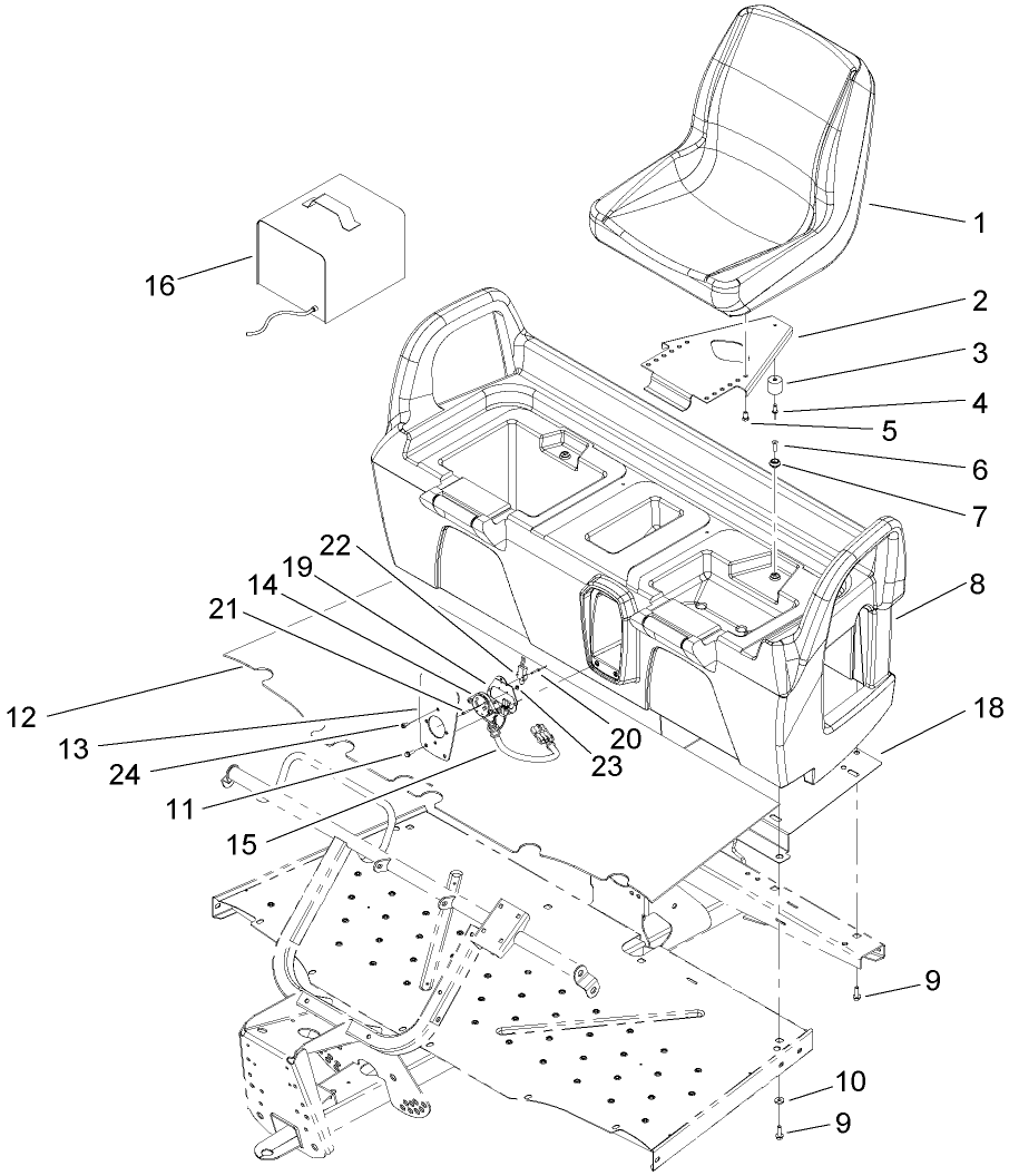 Seat Base and Charger Assembly